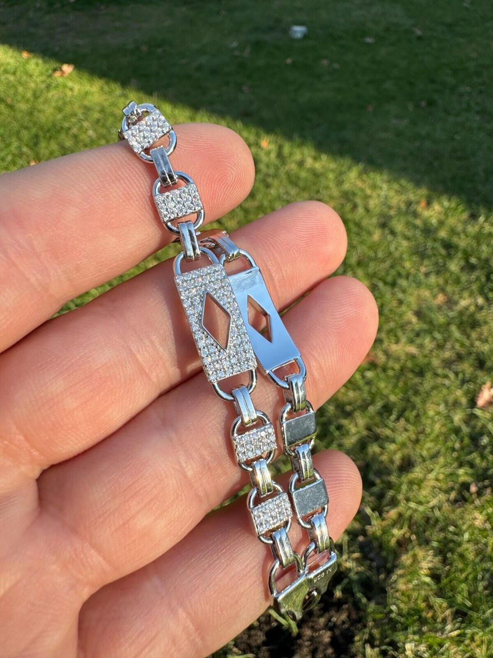 MOISSANITE Valentino Mariner Chain Necklace Iced Out - 925 Silver - 10mm - 16-28"