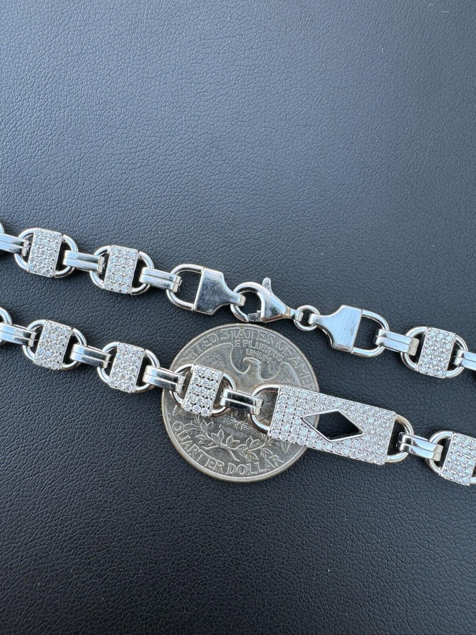 MOISSANITE Valentino Mariner Chain Necklace Iced Out - 925 Silver - 10mm - 16-28"