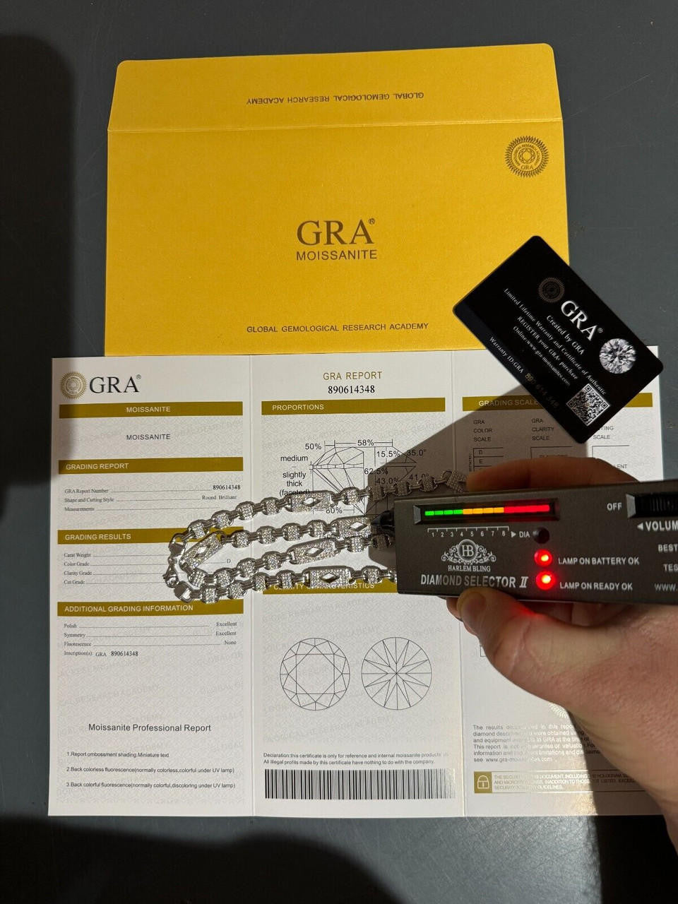 MOISSANITE Valentino Mariner Chain Necklace Iced Out - 925 Silver - 10mm - 16-28"