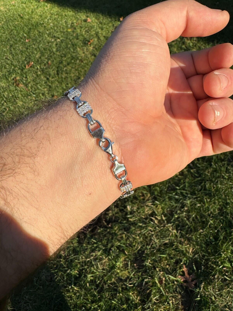 MOISSANITE Valentino Mariner Chain Necklace Iced Out - 925 Silver - 10mm - 16-28"