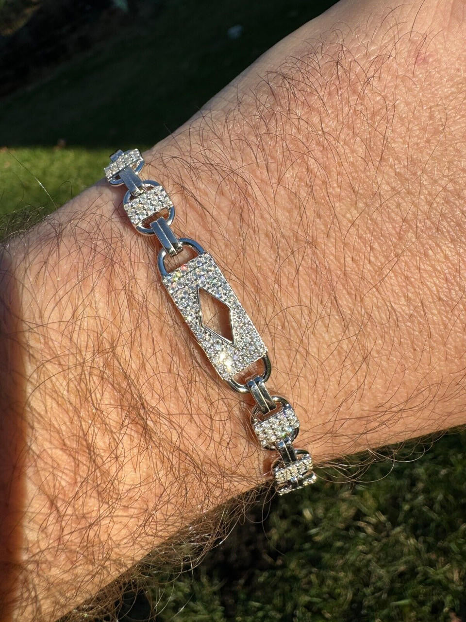 MOISSANITE Valentino Mariner Chain Necklace Iced Out - 925 Silver - 10mm - 16-28"