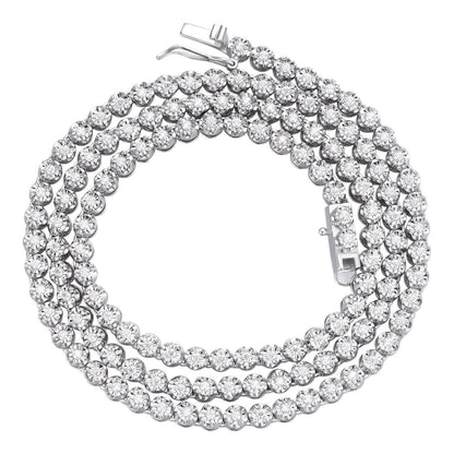 MOISSANITE Illusion Tennis Chain Necklace Iced Out - 925 Silver - 3mm - 16"-28"