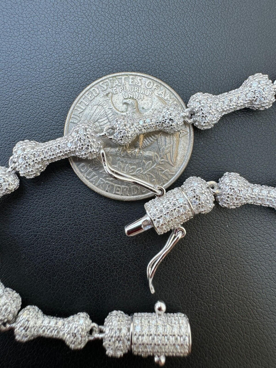 MOISSANITE Custom Bone Link Chain Necklace Iced Out - 925 Silver - 6.5mm - 16-30"