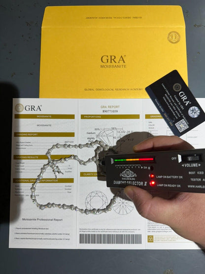 MOISSANITE Custom Bone Link Chain Necklace Iced Out - 925 Silver - 6.5mm - 16-30"