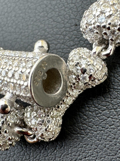 MOISSANITE Custom Bone Link Chain Necklace Iced Out - 925 Silver - 6.5mm - 16-30"