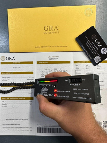 Black MOISSANITE #1 Bestseller Miami Cuban Link Prong Chain Necklace Iced Out - Black Rhodium Over 925 Silver - 8mm-16mm - 16-30"