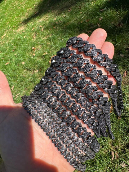 Black MOISSANITE #1 Bestseller Miami Cuban Link Prong Chain Necklace Iced Out - Black Rhodium Over 925 Silver - 8mm-16mm - 16-30"