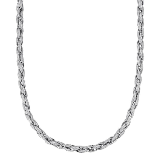 MOISSANITE Rope Chain Necklace Iced Out - 925 Silver - 7.5mm - 16-30"