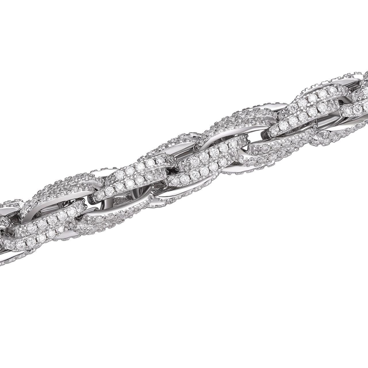 MOISSANITE Rope Chain Necklace Iced Out - 925 Silver - 7.5mm - 16-30"