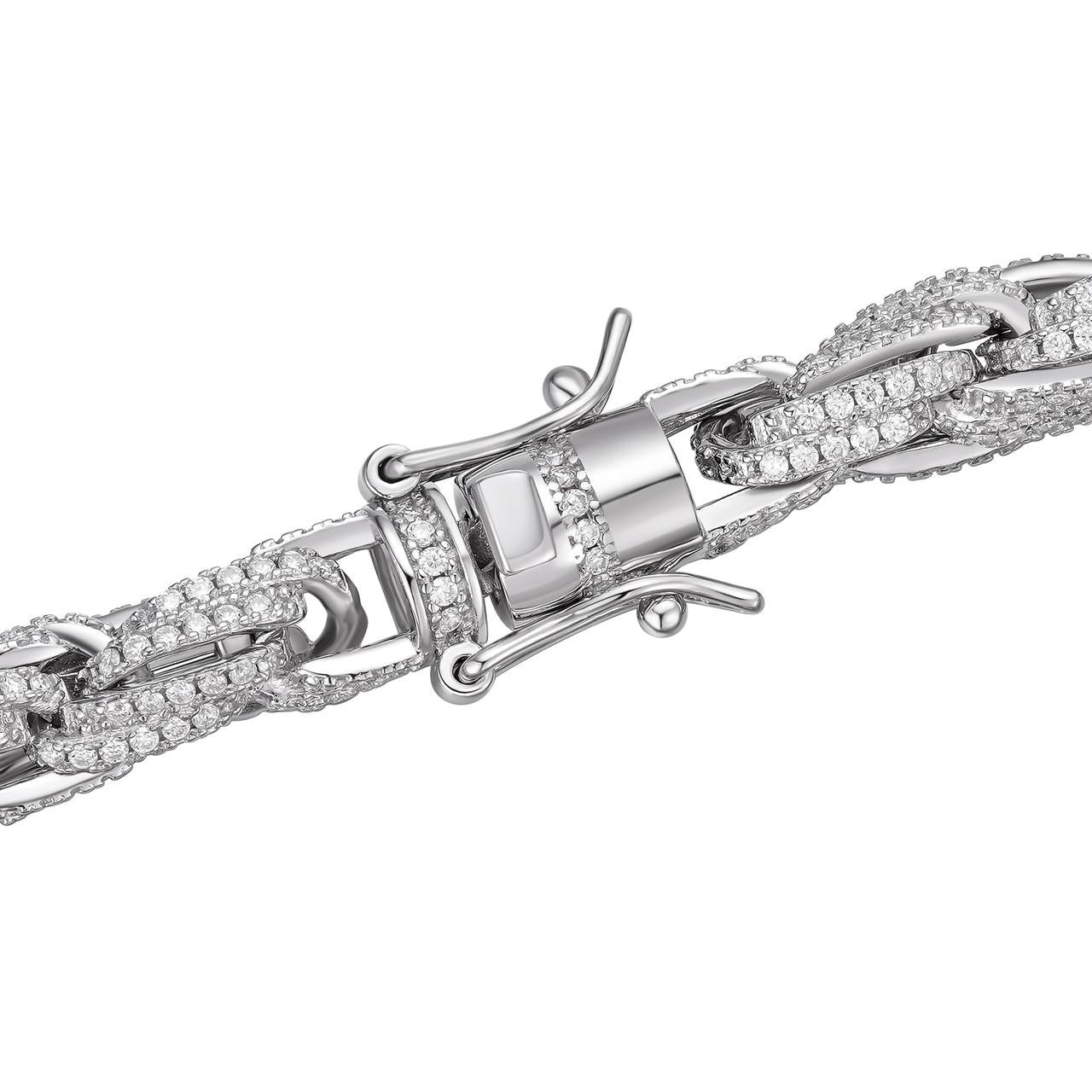 MOISSANITE Rope Chain Necklace Iced Out - 925 Silver - 7.5mm - 16-30"