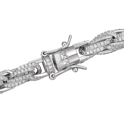 MOISSANITE Rope Chain Necklace Iced Out - 925 Silver - 7.5mm - 16-30"