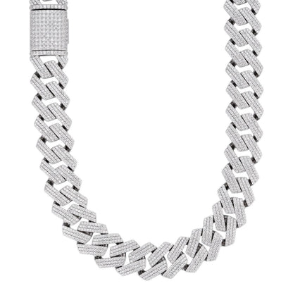 MOISSANITE Thick KILO Miami Cuban Link Prong Chain Necklace Iced Out - 925 Silver - 22mm - 16-30"