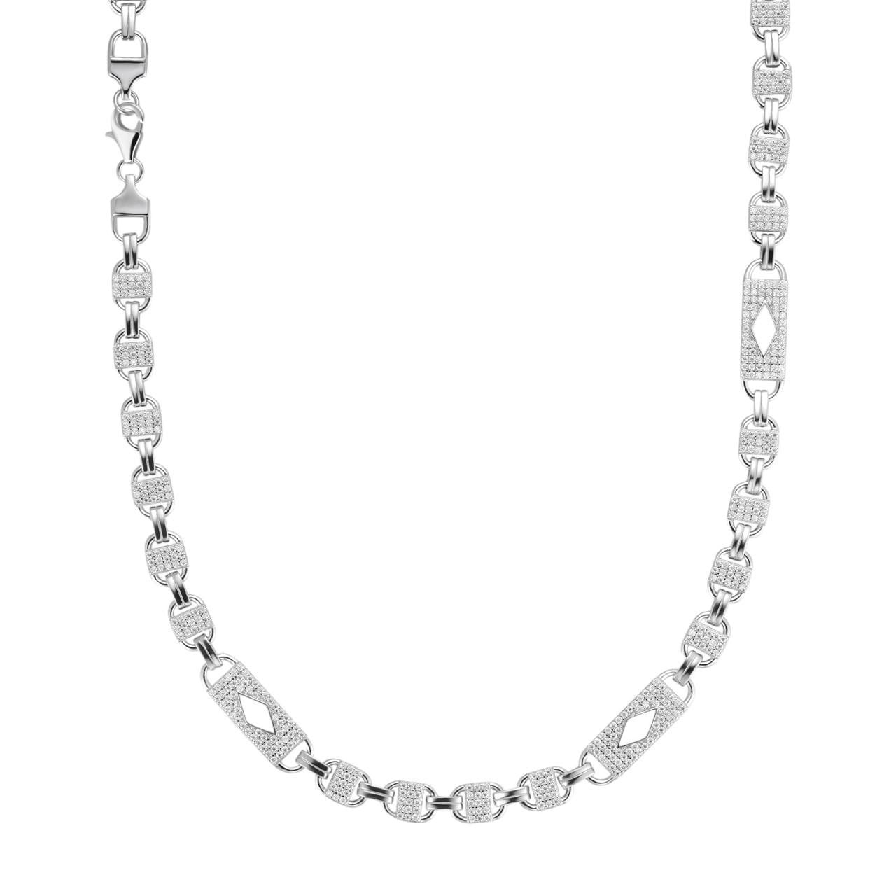 MOISSANITE Valentino Mariner Chain Necklace Iced Out - 925 Silver - 10mm - 16-28"