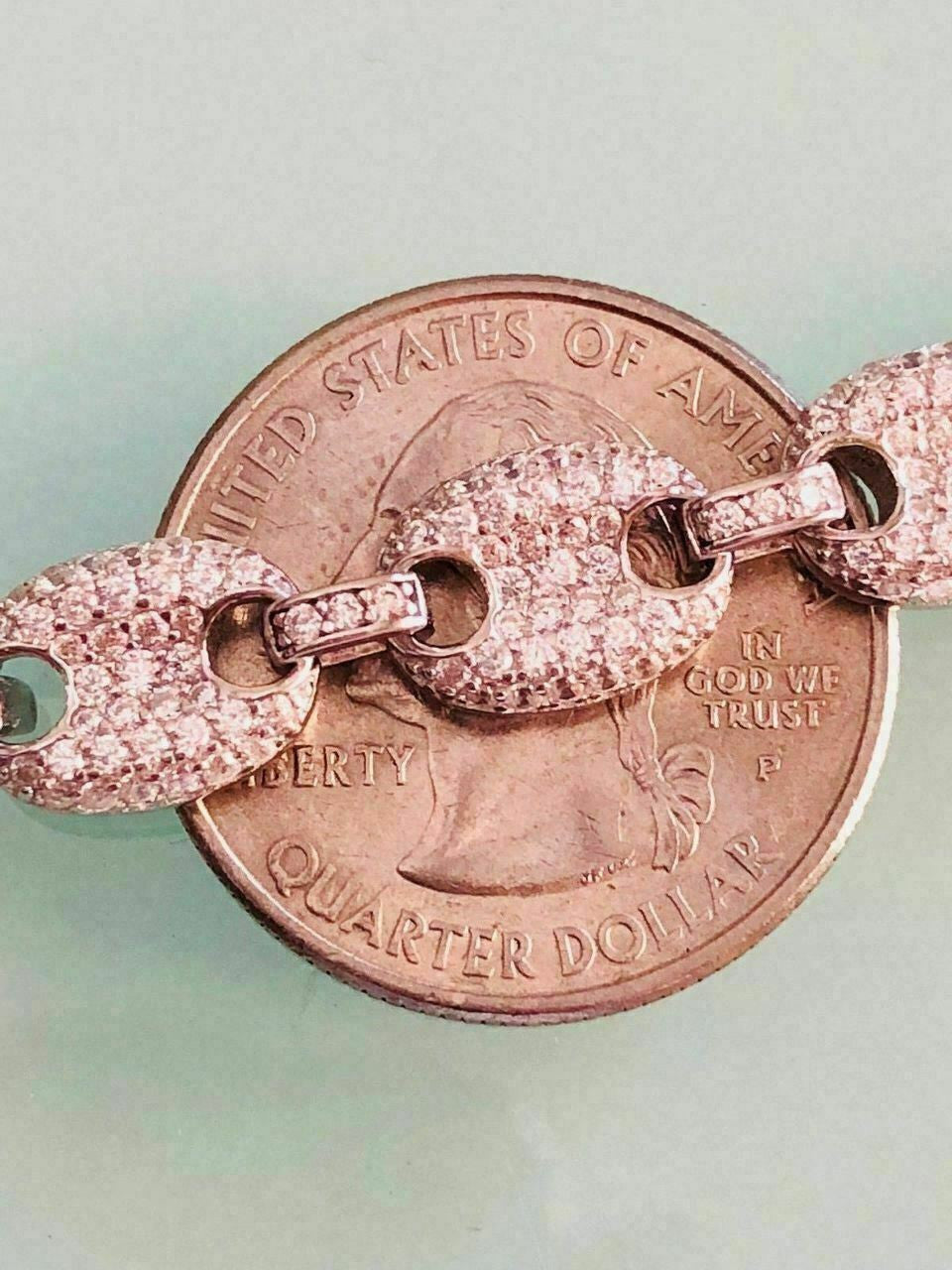 MOISSANITE Classic Gucci Link Chain Necklace Iced Out - 925 Silver - 8mm - 16"-30"