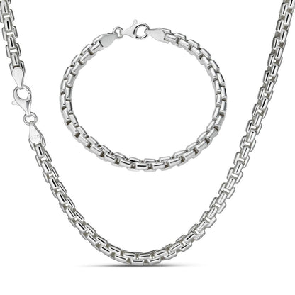Puffed Rounded Rolo Chain Necklace Or Bracelet - Hollow 925 Sterling Silver - 7"-28" - 6mm