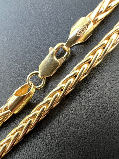 Spiga Wheat Rope Chain Necklace - 14k Gold Vermeil 925 Sterling Silver - 16"-30" - 2mm-5mm