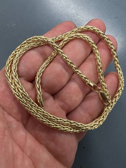 Spiga Wheat Rope Chain Necklace - 14k Gold Vermeil 925 Sterling Silver - 16"-30" - 2mm-5mm