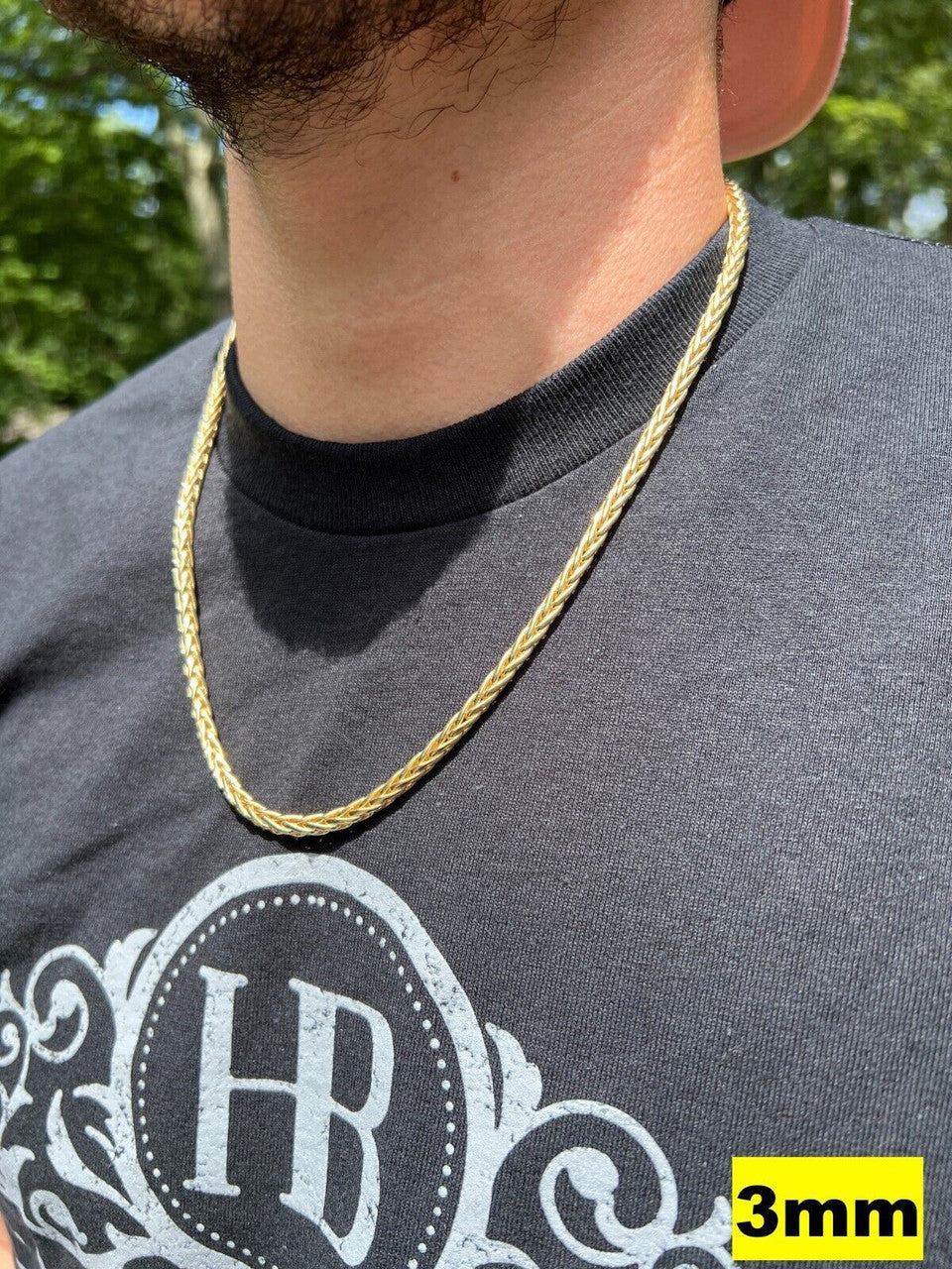 Spiga Wheat Rope Chain Necklace - 14k Gold Vermeil 925 Sterling Silver - 16"-30" - 2mm-5mm