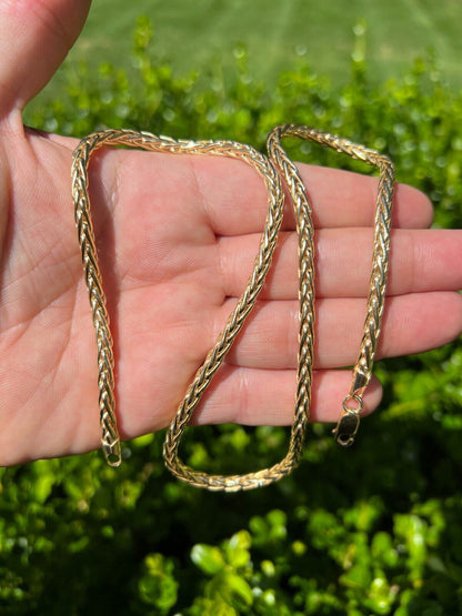 Spiga Wheat Rope Chain Necklace - 14k Gold Vermeil 925 Sterling Silver - 16"-30" - 2mm-5mm