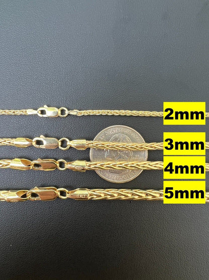 Spiga Wheat Rope Chain Necklace - 14k Gold Vermeil 925 Sterling Silver - 16"-30" - 2mm-5mm