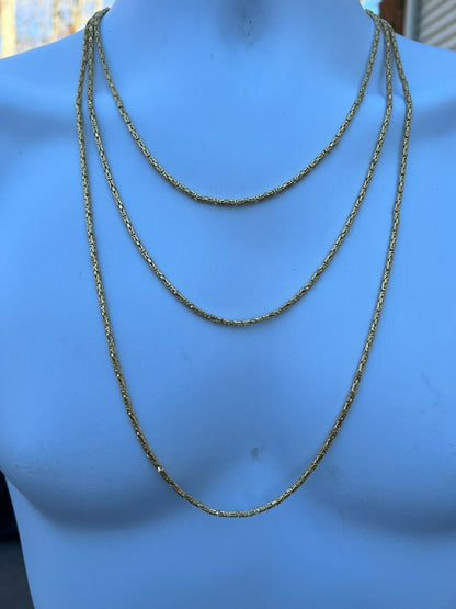Round Byzantine Link Chain Necklace - 14k Gold Vermeil 925 Sterling Silver - 16"-30" - 2mm