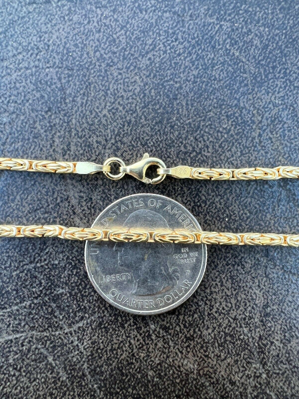 Round Byzantine Link Chain Necklace - 14k Gold Vermeil 925 Sterling Silver - 16"-30" - 2mm