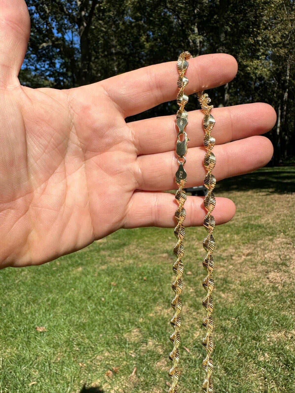 Singapore Rope Chain Necklace - 14k Gold Vermeil 925 Sterling Silver - 14"-28" - 6mm