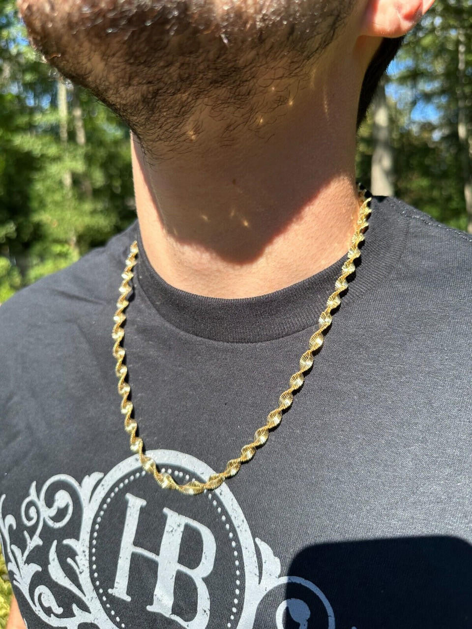 Singapore Rope Chain Necklace - 14k Gold Vermeil 925 Sterling Silver - 14"-28" - 6mm