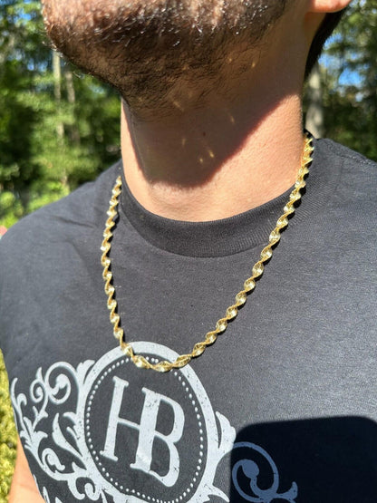 Singapore Rope Chain Necklace - 14k Gold Vermeil 925 Sterling Silver - 14"-28" - 6mm