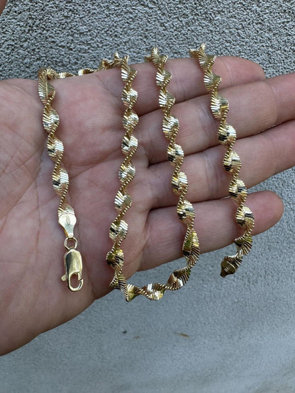 Singapore Rope Chain Necklace - 14k Gold Vermeil 925 Sterling Silver - 14"-28" - 6mm