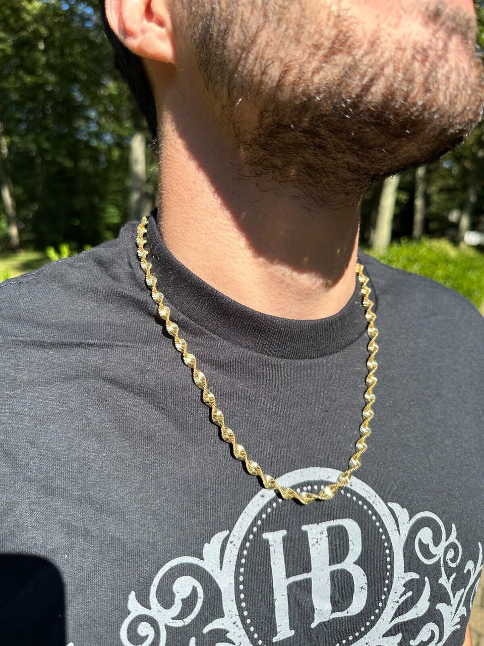 Singapore Rope Chain Necklace - 14k Gold Vermeil 925 Sterling Silver - 14"-28" - 6mm