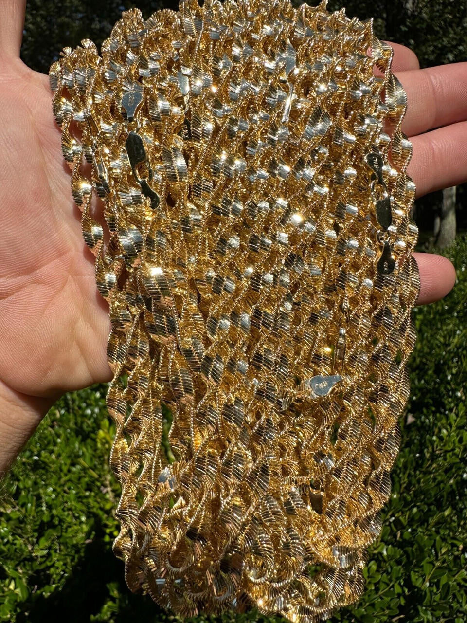 Singapore Rope Chain Necklace - 14k Gold Vermeil 925 Sterling Silver - 14"-28" - 6mm