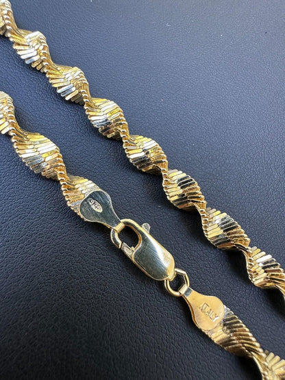 Singapore Rope Chain Necklace - 14k Gold Vermeil 925 Sterling Silver - 14"-28" - 6mm