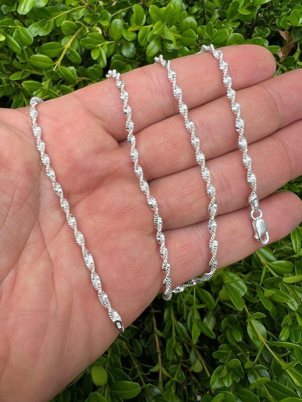 Singapore Rope Chain Necklace - 925 Sterling Silver - 14"-30" - 2.5mm
