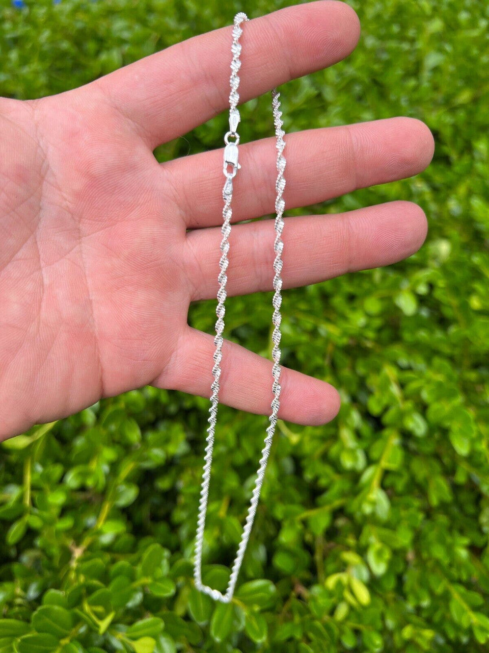 Singapore Rope Chain Necklace - 925 Sterling Silver - 14"-30" - 2.5mm