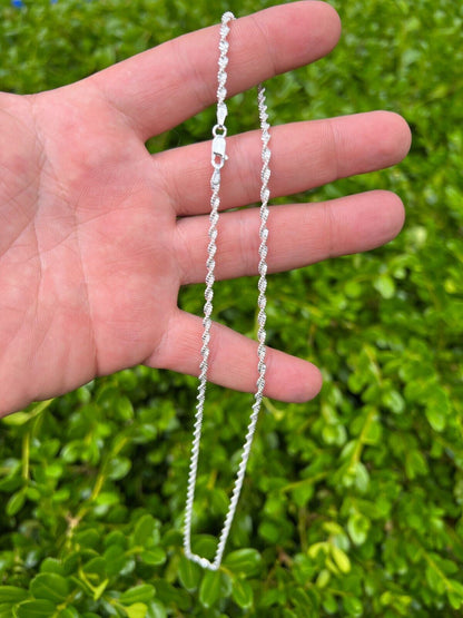 Singapore Rope Chain Necklace - 925 Sterling Silver - 14"-30" - 2.5mm