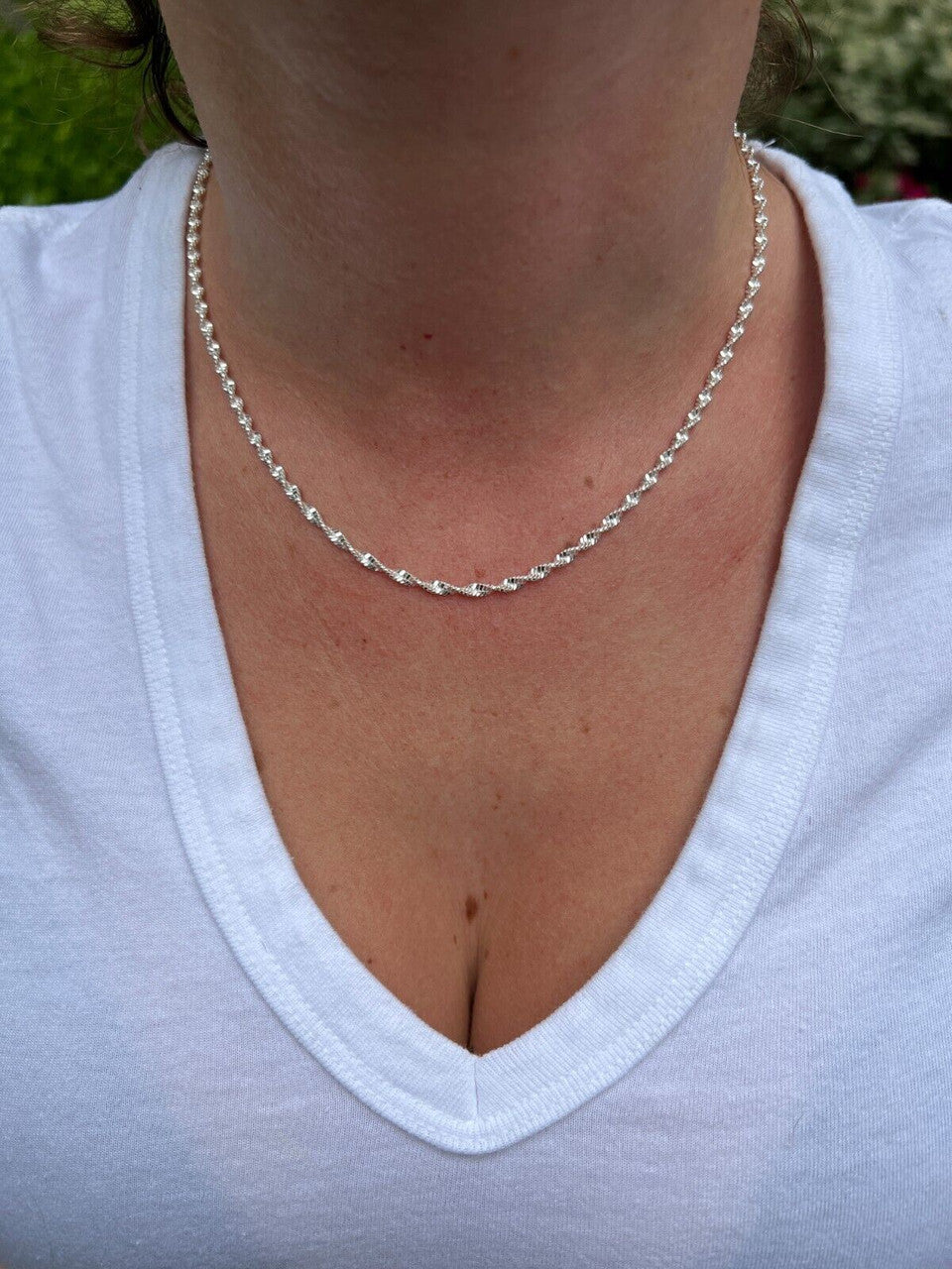 Singapore Rope Chain Necklace - 925 Sterling Silver - 14"-30" - 2.5mm