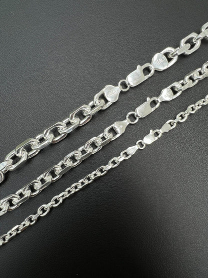 Anchor Cable Chain Necklace Or Bracelet - 925 Sterling Silver - 7"-30" - 4mm-8mm