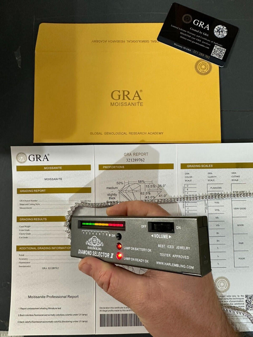 MOISSANITE Graduated Tennis Chain Necklace Iced Out - 925 Silver - 3-7mm - 14"-24"