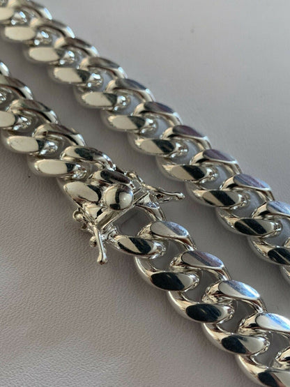 Miami Cuban Link Chain Necklace Or Bracelet W. Box Lock - 925 Sterling Silver - 7"-30" - 4mm-10.5mm