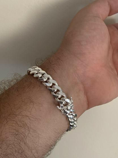Miami Cuban Link Chain Necklace Or Bracelet W. Box Lock - 925 Sterling Silver - 7"-30" - 4mm-10.5mm