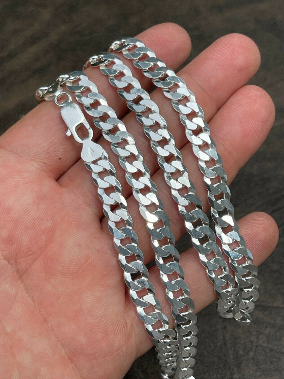 Flat Curb Cuban Chain Necklace - 925 Sterling Silver - 16"-30" - 3mm-10.5mm