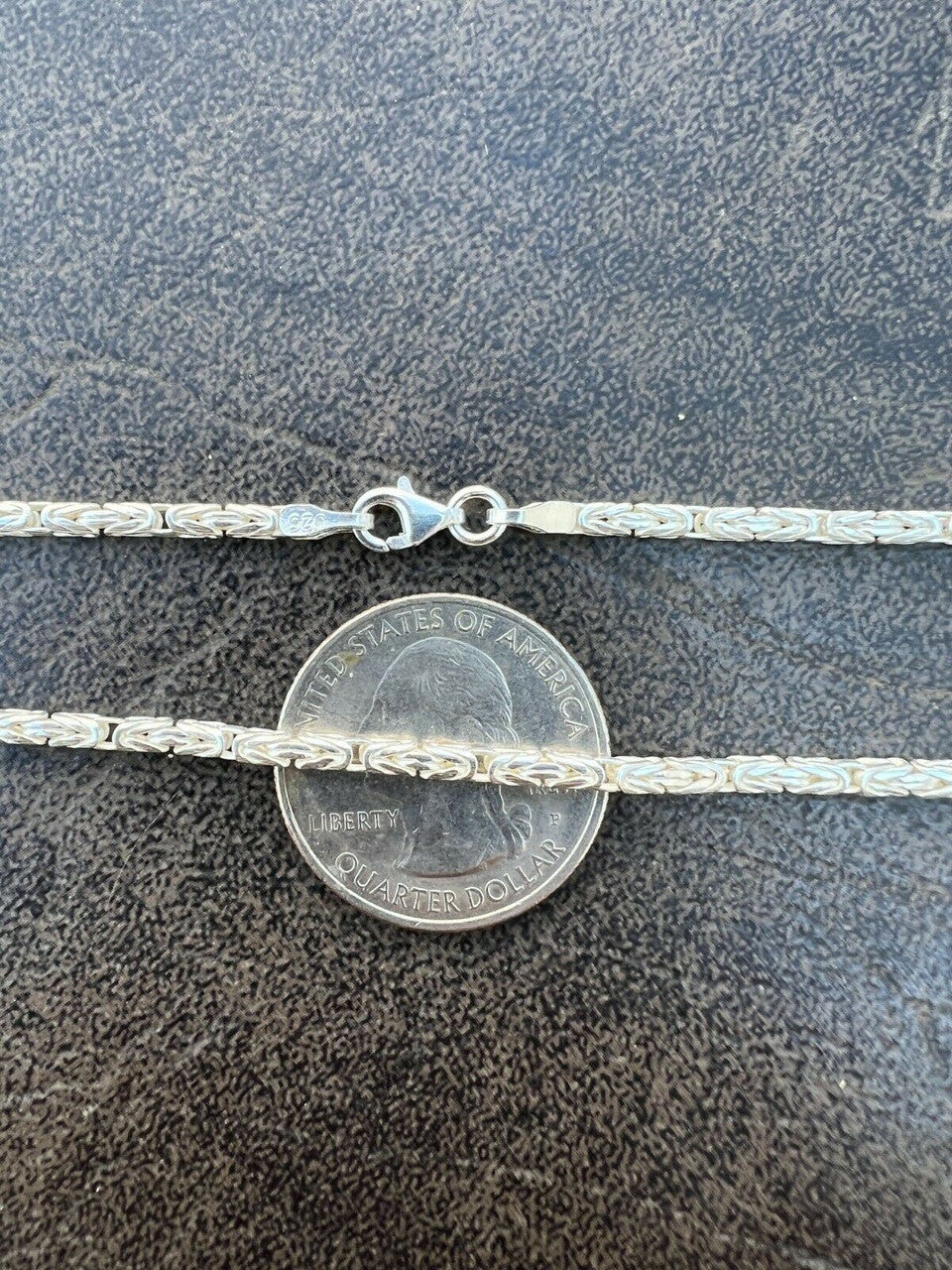 Round Byzantine Link Chain Necklace - 925 Sterling Silver - 16"-30" - 2mm