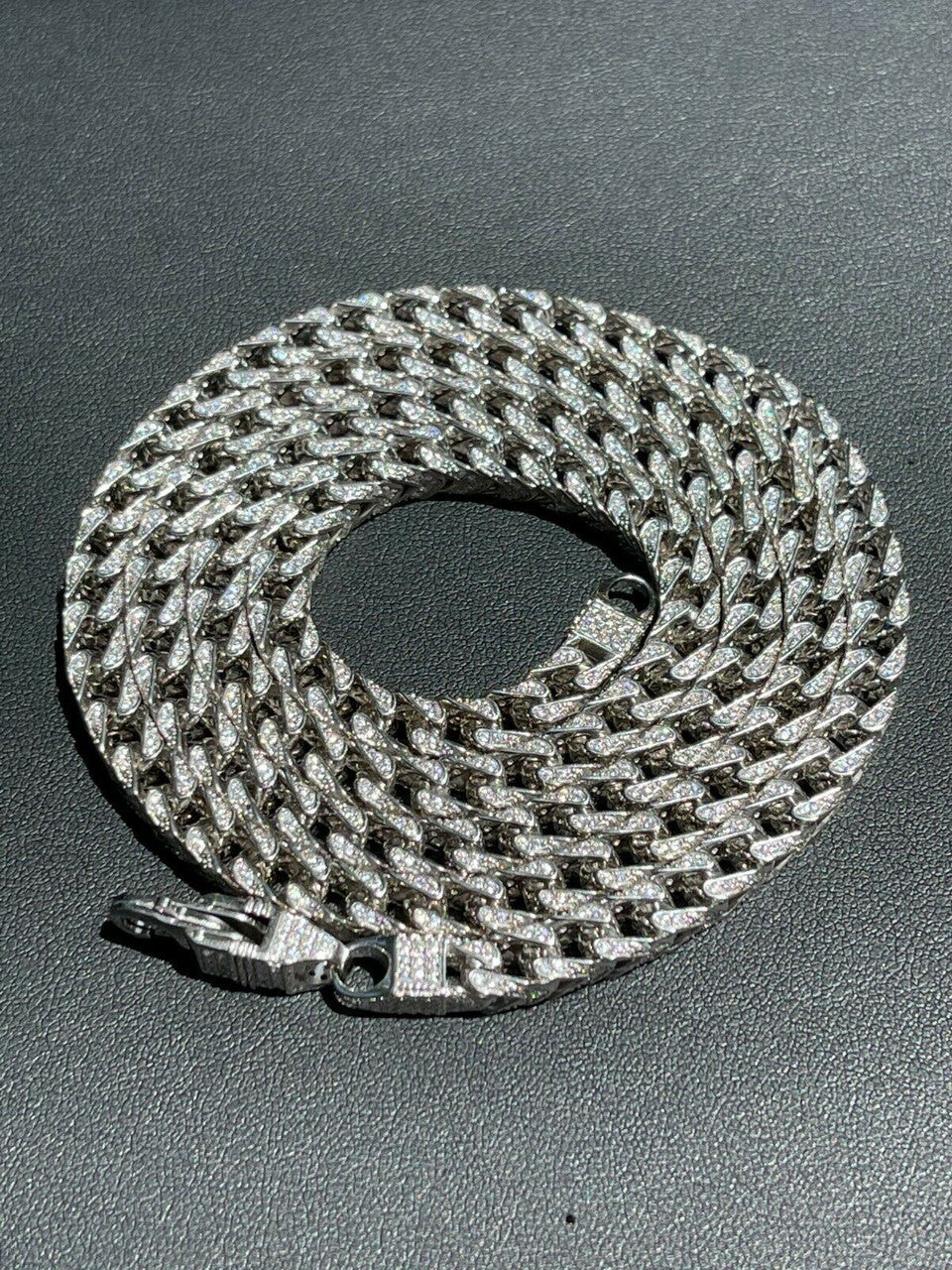 Franco Chain Iced Out CZ Stones - 925 Silver - 6mm - 16-30"