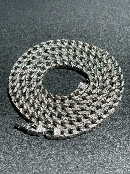 Franco Chain Iced Out CZ Stones - 925 Silver - 6mm - 16-30"