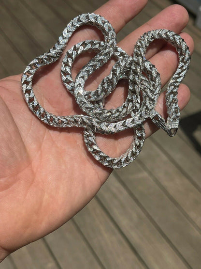 Franco Chain Iced Out CZ Stones - 925 Silver - 6mm - 16-30"