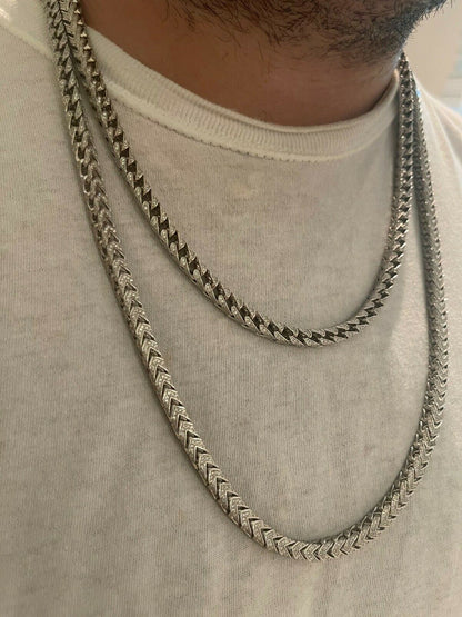 Franco Chain Iced Out CZ Stones - 925 Silver - 6mm - 16-30"