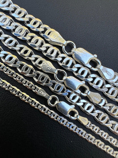 Tigers Eye Link Chain Necklace Or Bracelet - 925 Sterling Silver - 7"-30" - 2.5mm-5.5mm