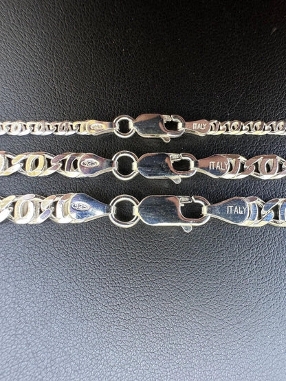 Tigers Eye Link Chain Necklace Or Bracelet - 925 Sterling Silver - 7"-30" - 2.5mm-5.5mm