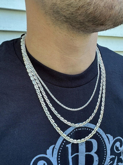 Tigers Eye Link Chain Necklace Or Bracelet - 925 Sterling Silver - 7"-30" - 2.5mm-5.5mm